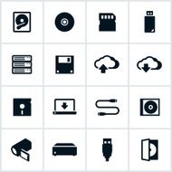 Digital Data Storage Icons