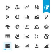 Chart types related vector icons