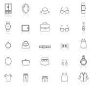 Dressing line icons with reflect on white N2