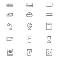 Electric appliance set icon