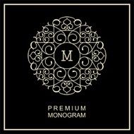 Stylish graceful monogram logo design in Art Nouveau style