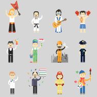 Set of vector characters in different professions N2