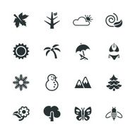 Four Seasons Silhouette Icons N2