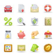 Professional icons related to money and savings