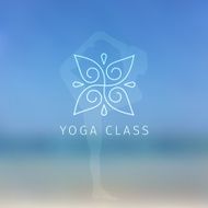 Blured background with yoga logo