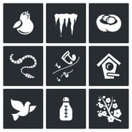 Spring mood Icons Vector Illustration