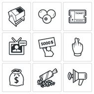 Lottery icons Vector Illustration