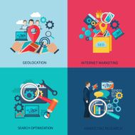 Seo Marketing Flat Icons