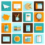 Office icons set flat N3