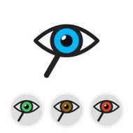 Icon of search consisting a magnifying glass and eye