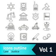 Law and Justice Icons Set N2