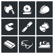 Woodworking icons Vector Illustration