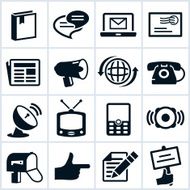 Black Communication Icons