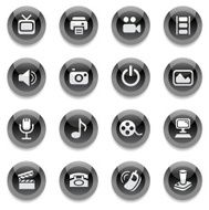 Black Round Icons - Media