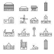 building icons set vector illustration
