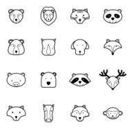 animal icons set vector illustration