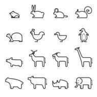 animal icons set vector illustration N2