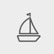 Sailboat thin line icon