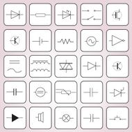 schematic symbols in electrical engineering set eps10
