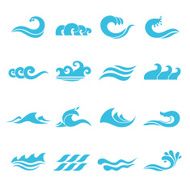 Waves icons set N2