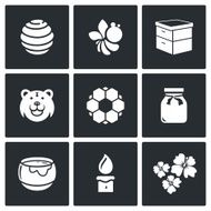 Apiary icons Vector Illustration
