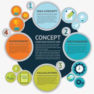 Numbered infographic design with text and icons circle