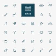 32 food and beverage minimal line icons N2