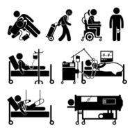 Life Support Equipments Stick Figure Pictogram Icons