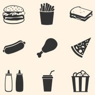 Vector Set of Fast Food Icons N3