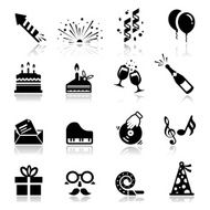 Icons set Birthday and celebration