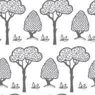 vector watercolor trees seamless pattern
