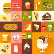 delicious desserts collection in flat design