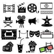 Movie and cinema icon set