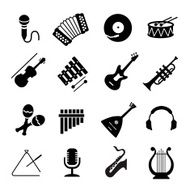 Musical instruments icon set