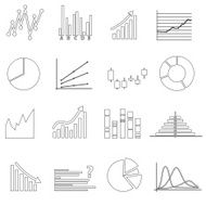 black outline simple graphs variations set eps10