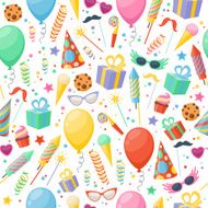 Celebration party carnival festive icons seamless pattern