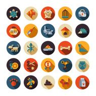 Set of flat design pet shop icons N2