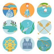 Set of fishing icons N2