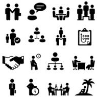 Employment Situations Icons - Black Series N2