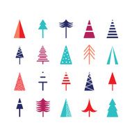 Christmas tree set Icons for web