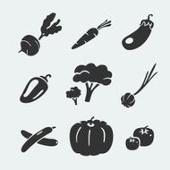 Set of symbols vegetables