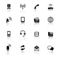 Communication Black &amp; White Icons Set