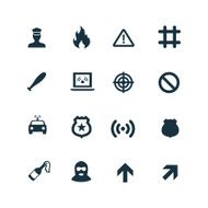 crime justice icons set