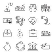 Set of 16 money finance icons