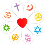Religions Peace Flower Heart Symbol