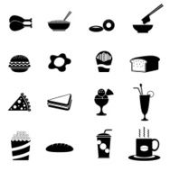 Black fast food icon - Illustration