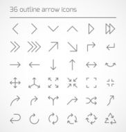 Set of outline arrow icons