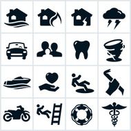 Black Insurance Icons