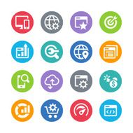SEO Icon Set - Circle Illustrations