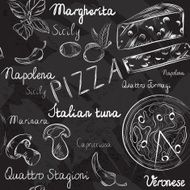 seamless pattern with Pizza menu